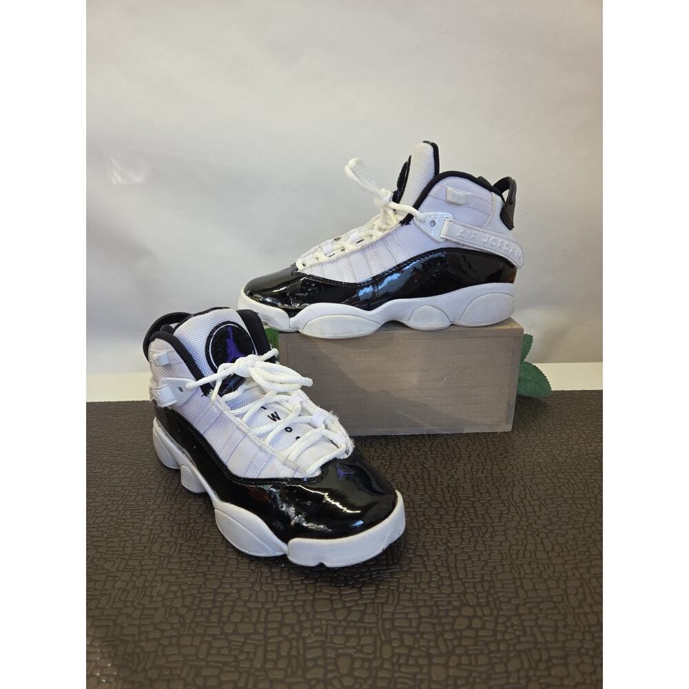 Air Jordan 6 Rings 323419 104 White Black Dark Concord SZ 4Y